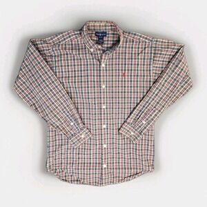 Ralph Lauren Mens XL 20 Multi Color Plaid Cotton Button Down Long Sleeve Shirt